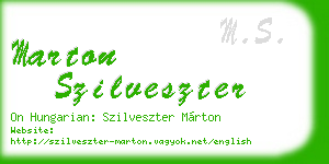 marton szilveszter business card