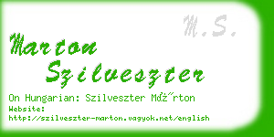 marton szilveszter business card